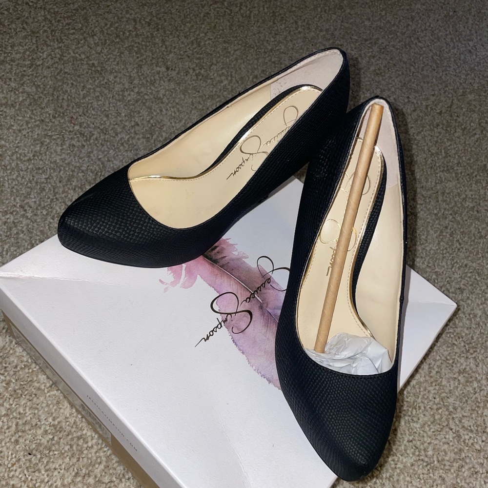 Black Rumba Snake platform heels